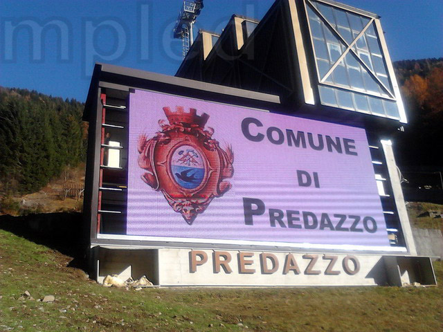 P20 LED display case of outdoor advertising in predazzo ,ita