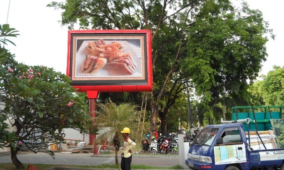 P16 outdoor led display case of outdoor advertising in indon